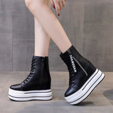 Moda Damen-Stiefeletten mit Reißverschluss und Plateau